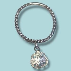 Sterling Silver 925 Sand Dollar Charm Ring Size‎ 5